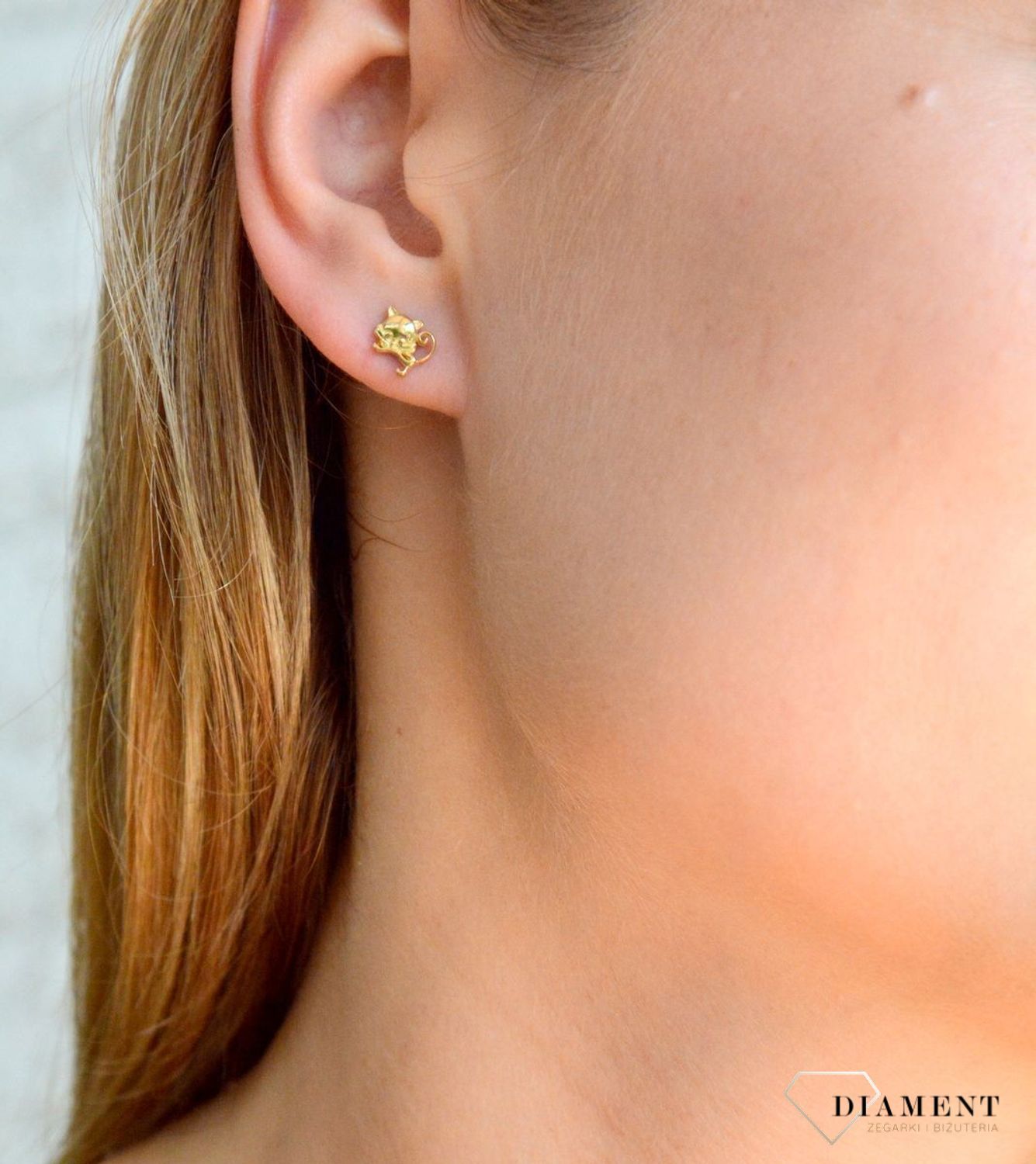 Złote kolczyki damskie 375 wkrętki kotki KL 7507 375 (2).jpg